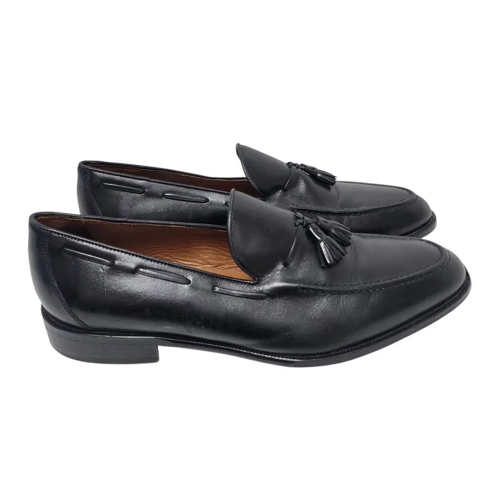 BOSTONIAN Tassel Genuine Leather Black Loafer Dress Shoes Style #28685 Size 10M